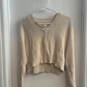 Aeropostale Women's Tan V-Neck Sweater